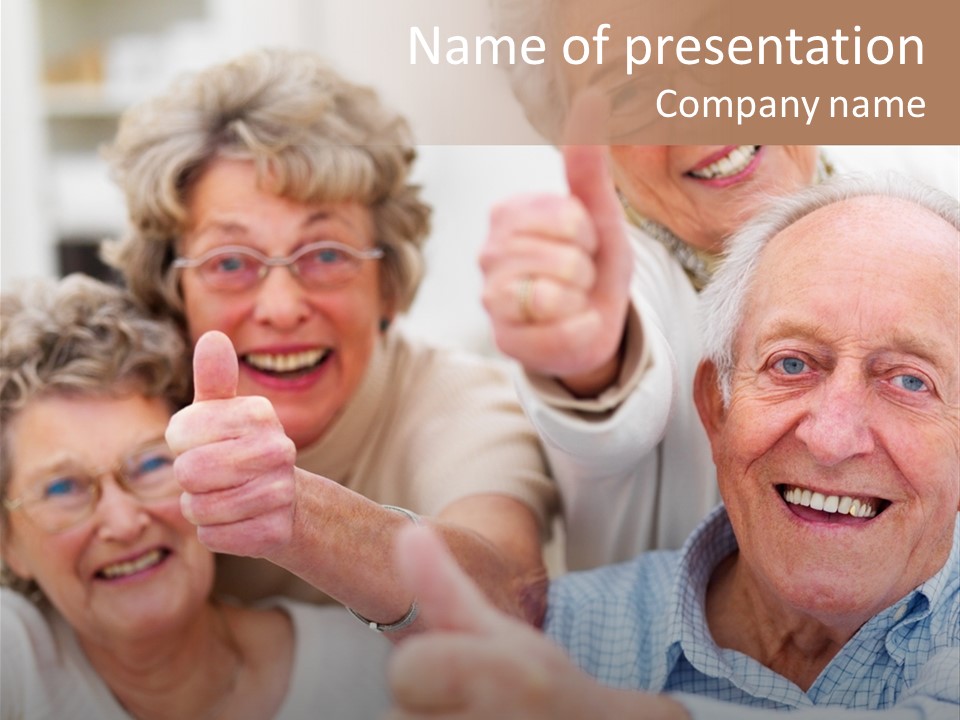 Mature Smiling Girls PowerPoint Template