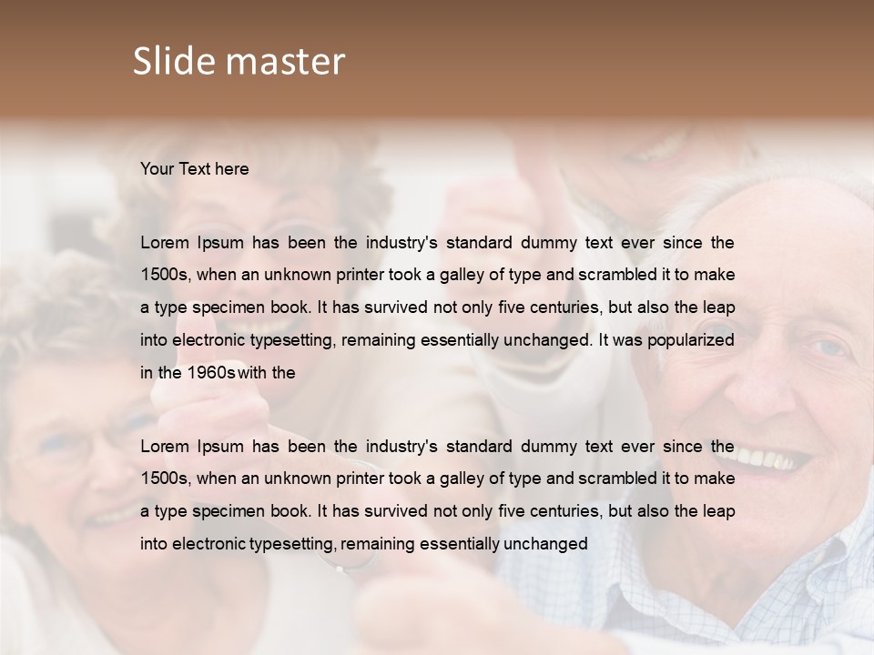 Mature Smiling Girls PowerPoint Template