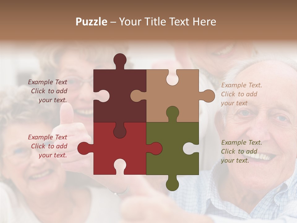 Mature Smiling Girls PowerPoint Template