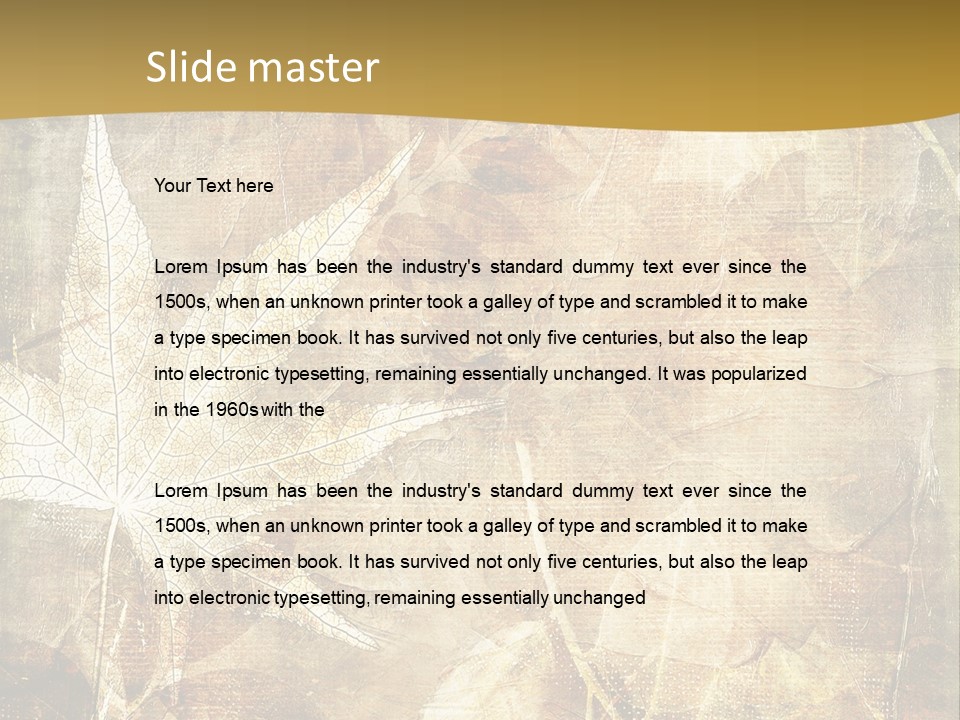 Illustration Leafy Page PowerPoint Template