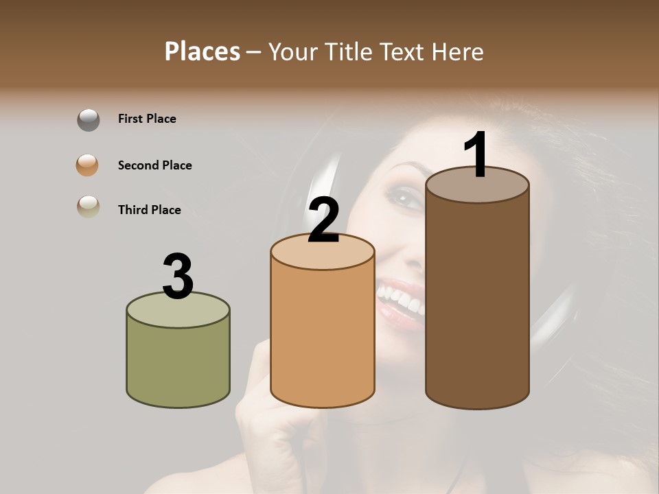 Audio Caucasian Headphone PowerPoint Template