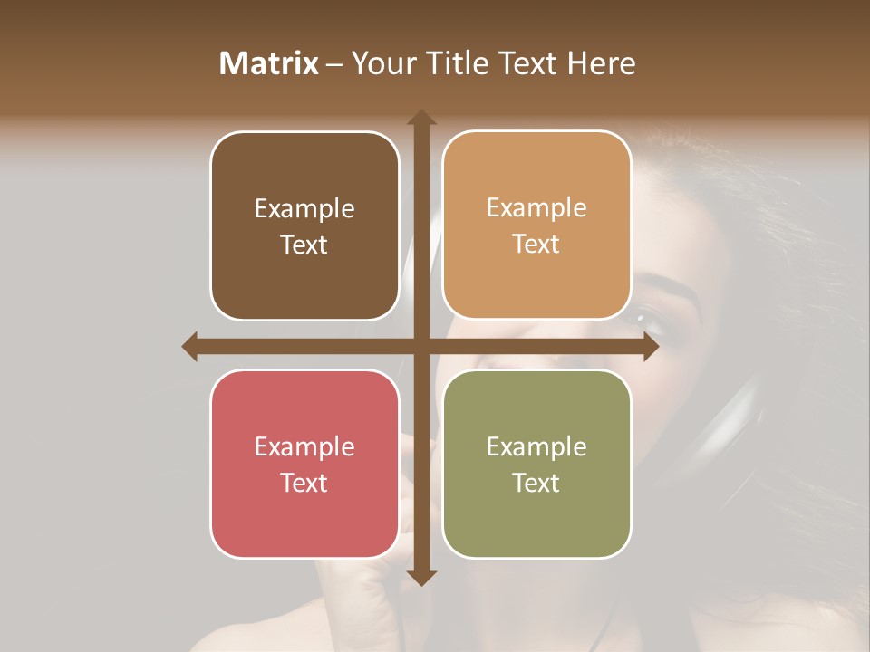 Audio Caucasian Headphone PowerPoint Template