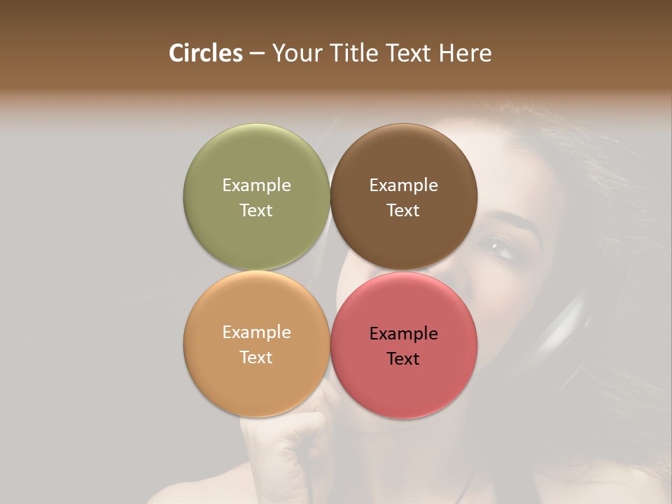 Audio Caucasian Headphone PowerPoint Template