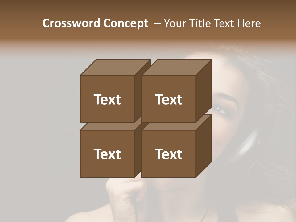 Audio Caucasian Headphone PowerPoint Template