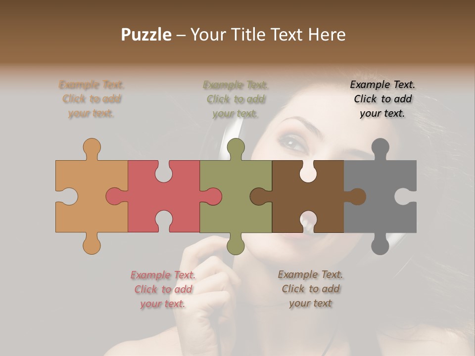 Audio Caucasian Headphone PowerPoint Template