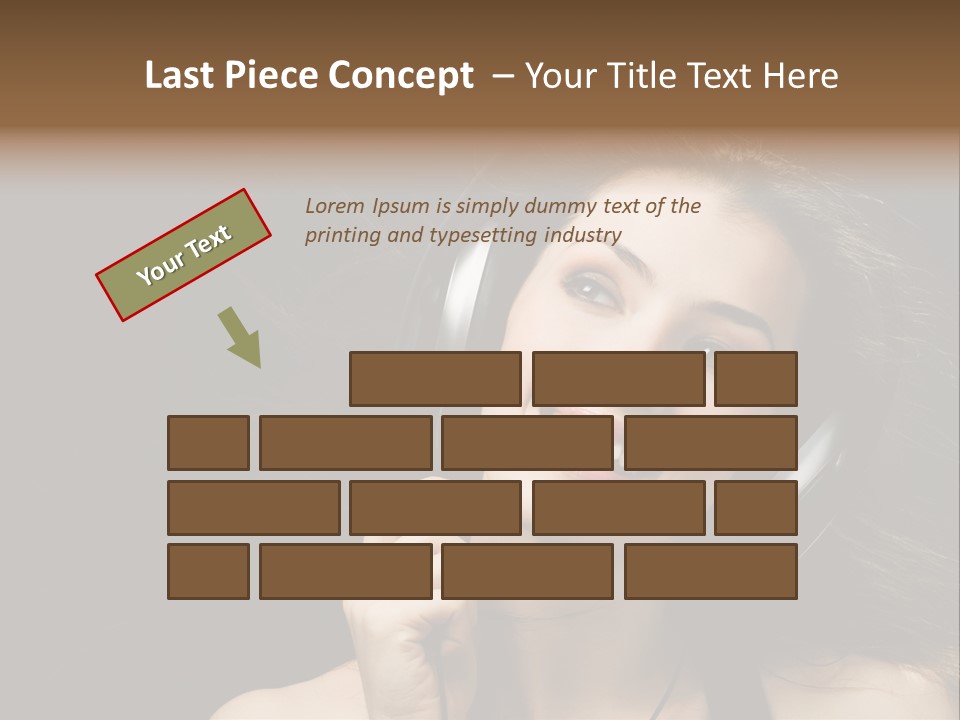 Audio Caucasian Headphone PowerPoint Template