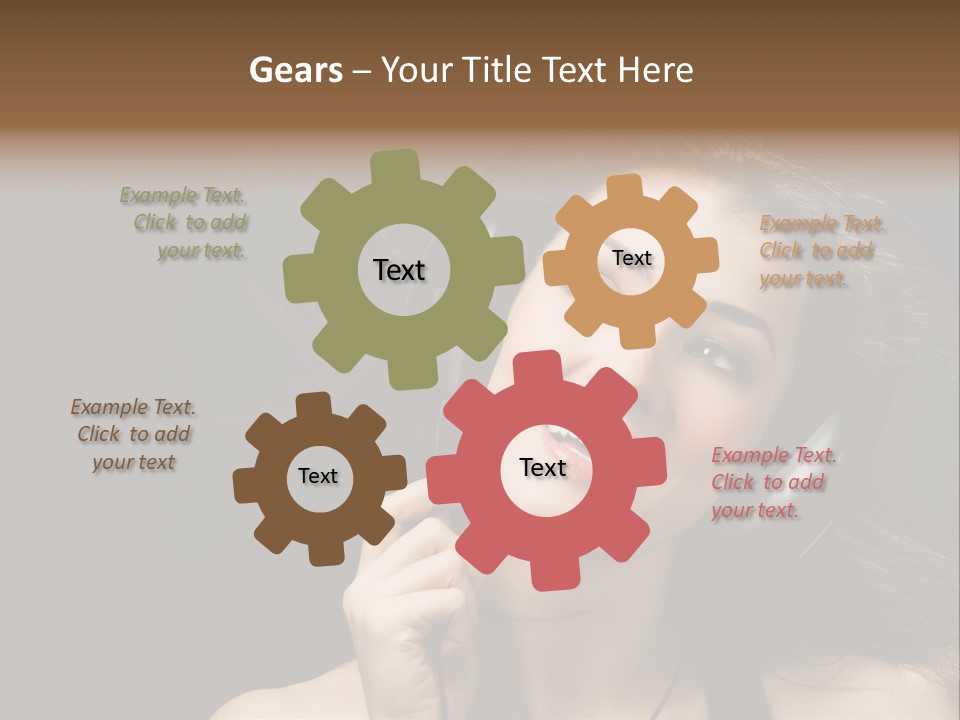 Audio Caucasian Headphone PowerPoint Template