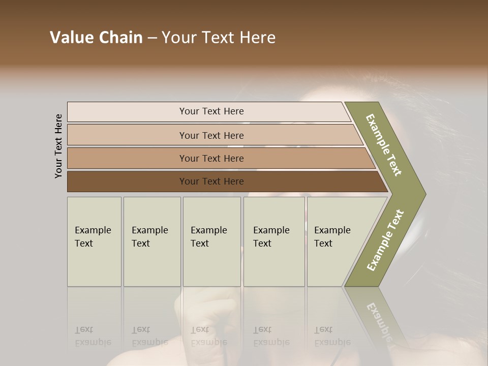 Audio Caucasian Headphone PowerPoint Template