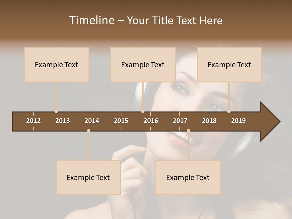 Audio Caucasian Headphone PowerPoint Template