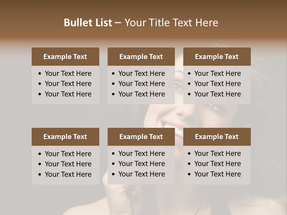 Audio Caucasian Headphone PowerPoint Template