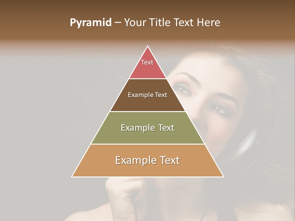 Audio Caucasian Headphone PowerPoint Template