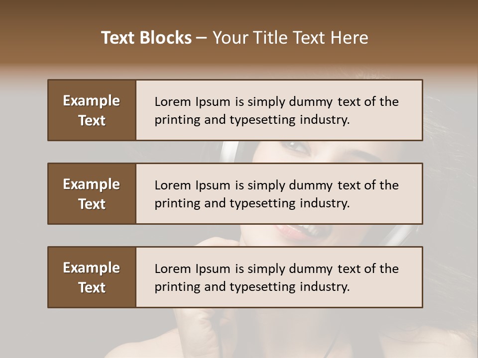 Audio Caucasian Headphone PowerPoint Template