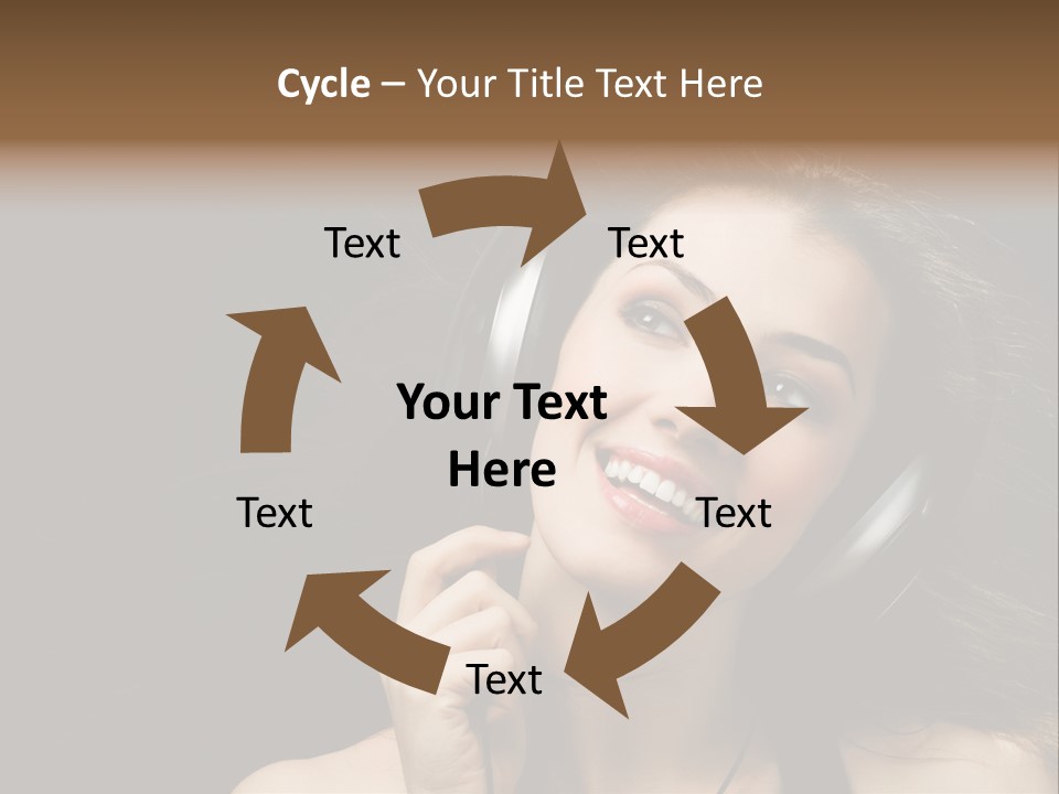 Audio Caucasian Headphone PowerPoint Template