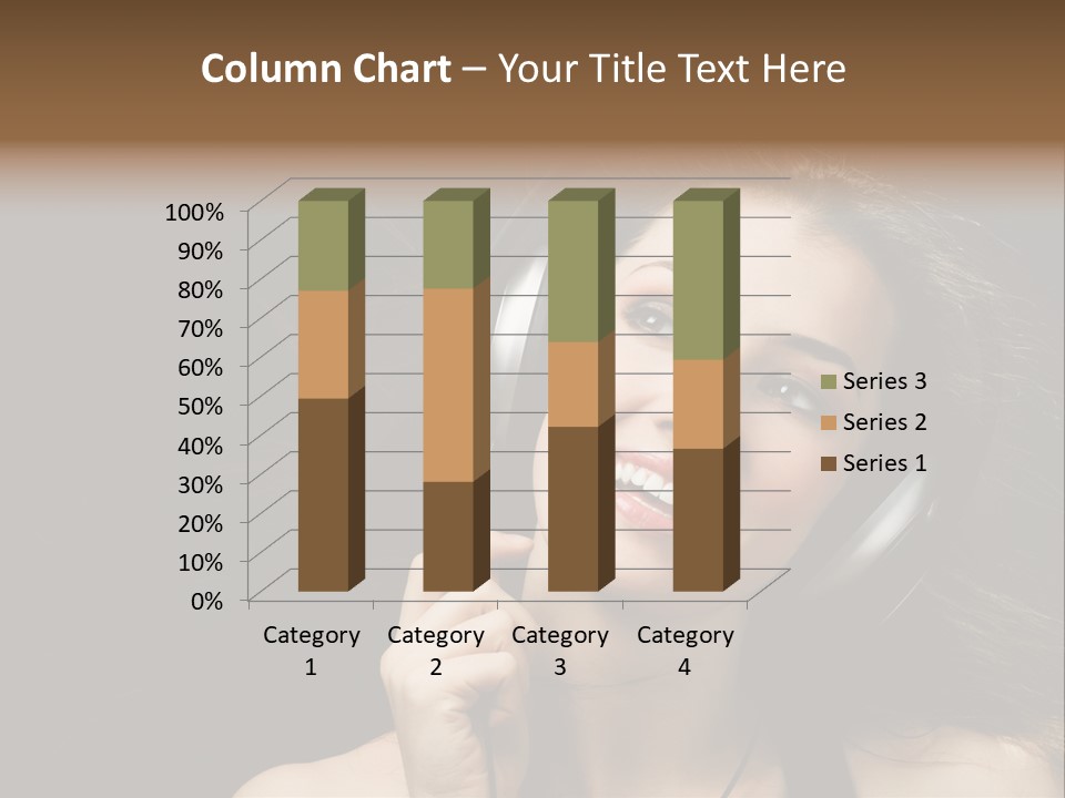 Audio Caucasian Headphone PowerPoint Template