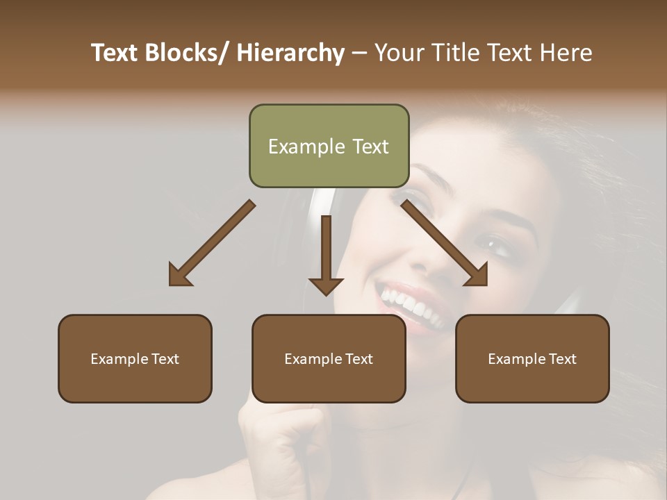 Audio Caucasian Headphone PowerPoint Template