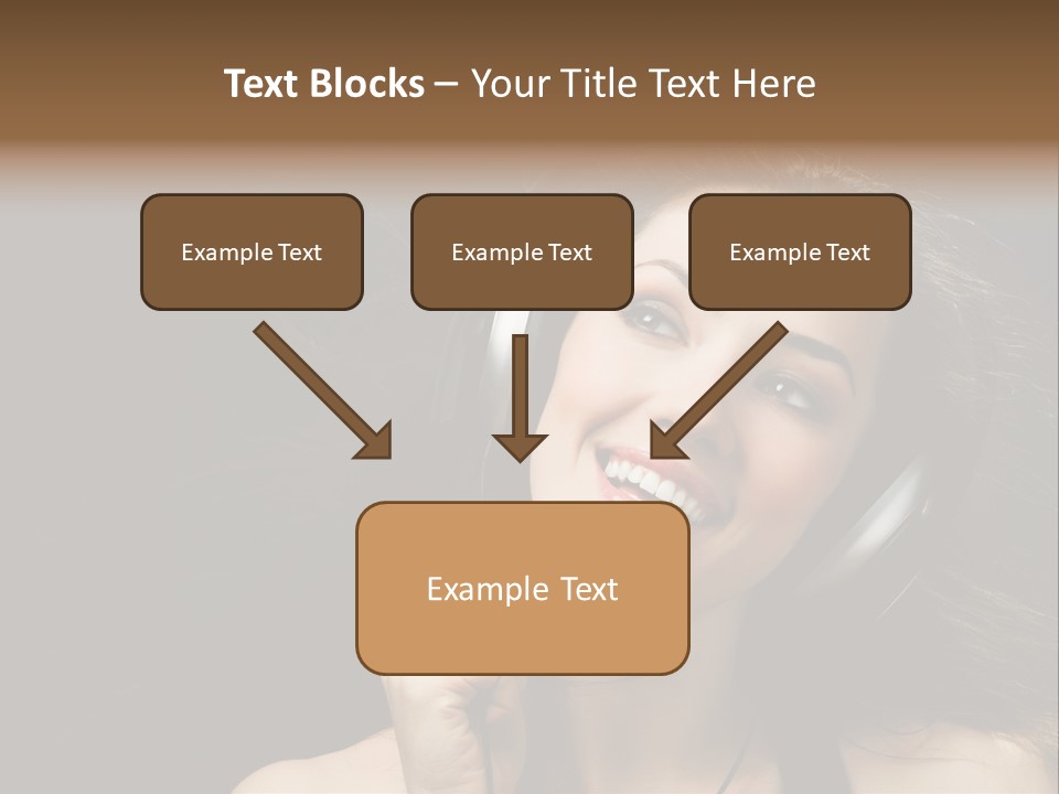 Audio Caucasian Headphone PowerPoint Template