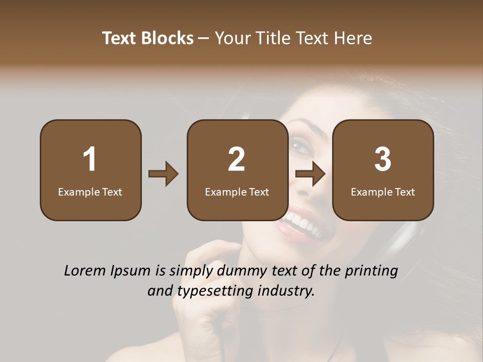 Audio Caucasian Headphone PowerPoint Template