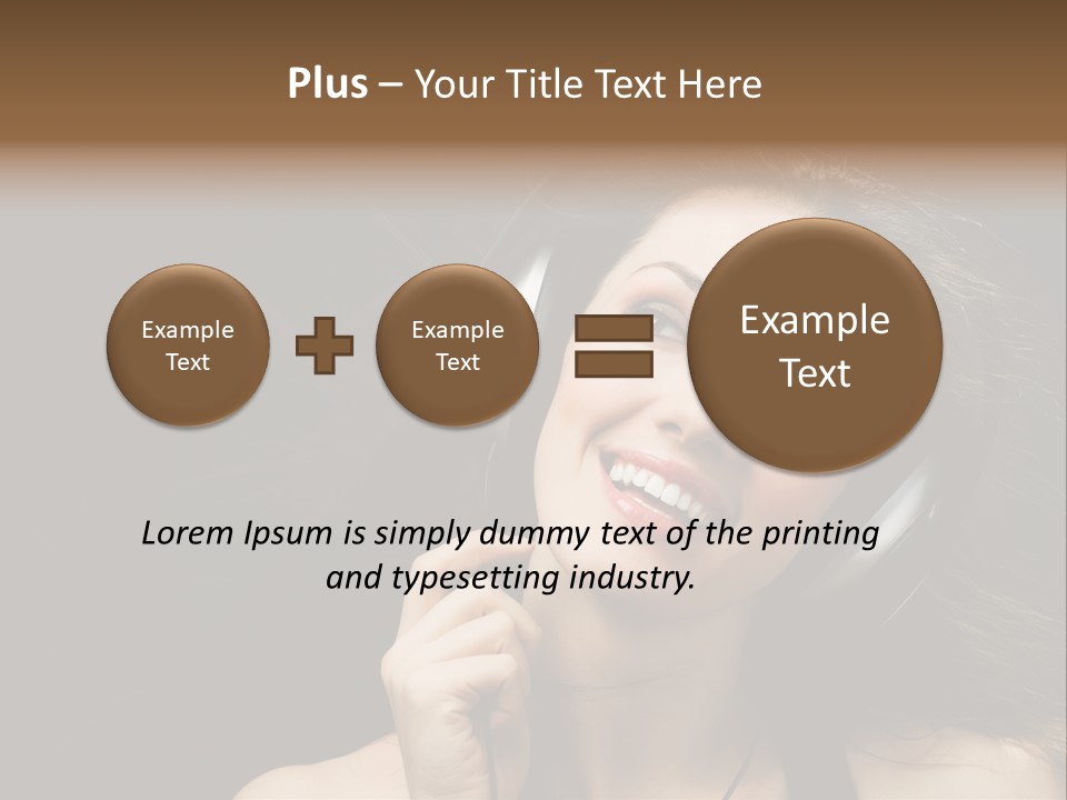 Audio Caucasian Headphone PowerPoint Template