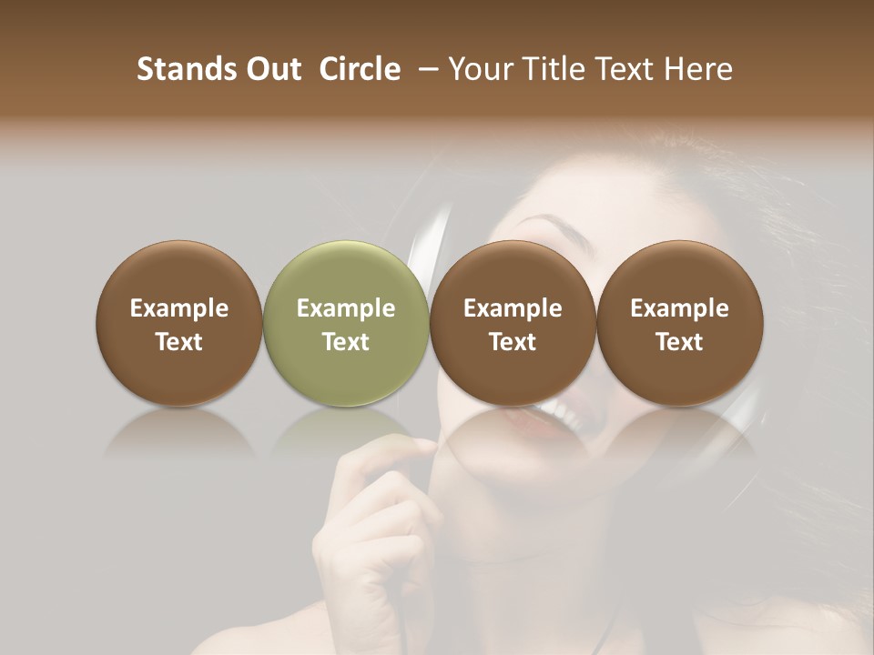 Audio Caucasian Headphone PowerPoint Template