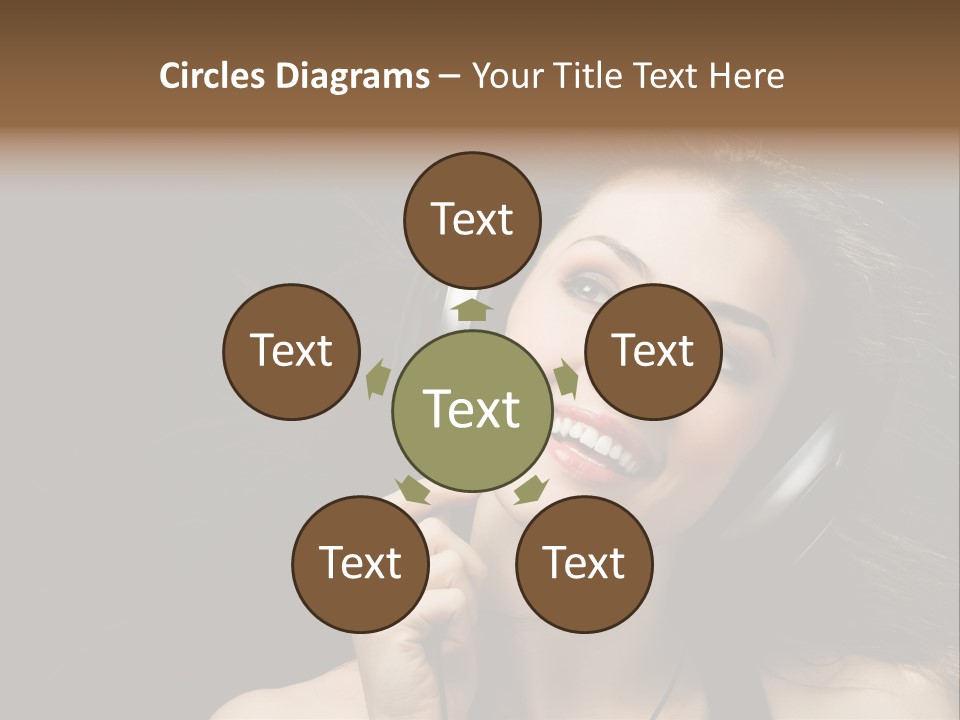 Audio Caucasian Headphone PowerPoint Template