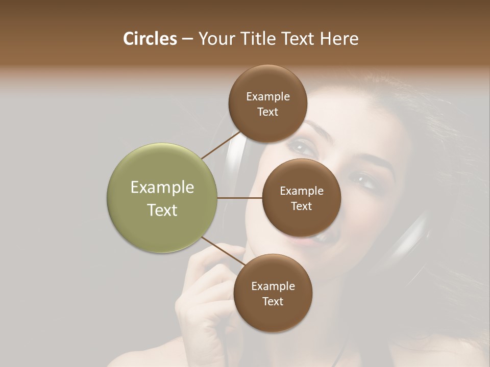 Audio Caucasian Headphone PowerPoint Template