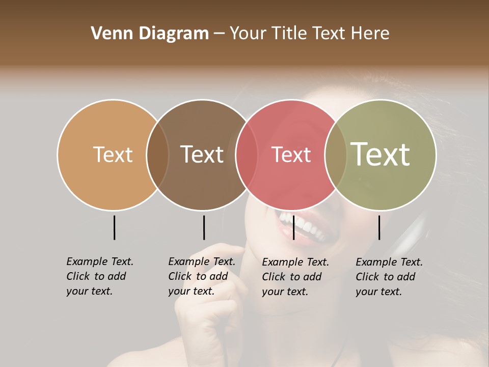 Audio Caucasian Headphone PowerPoint Template