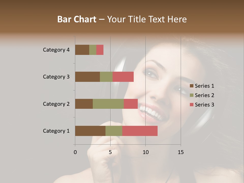 Audio Caucasian Headphone PowerPoint Template