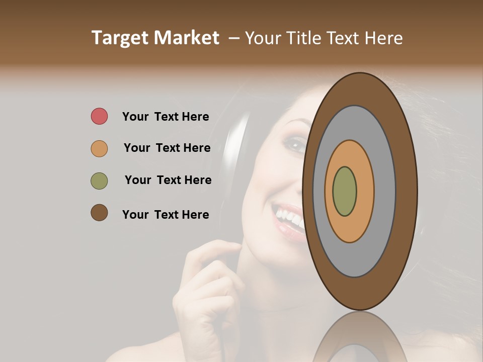 Audio Caucasian Headphone PowerPoint Template