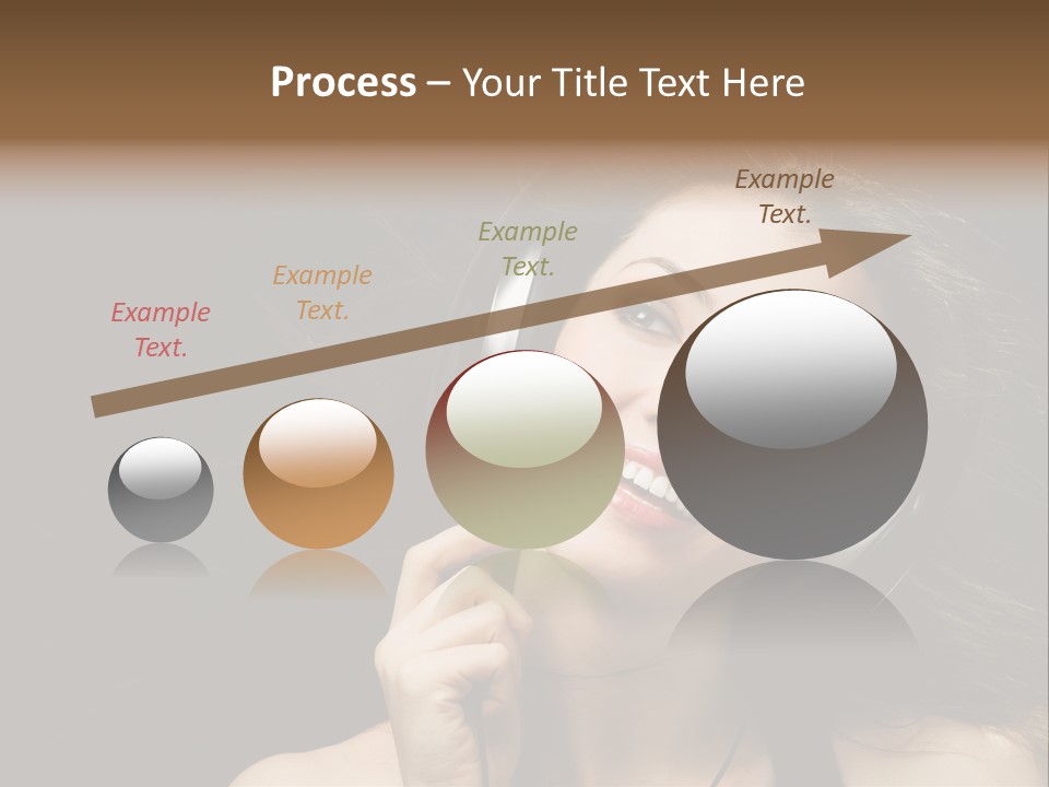 Audio Caucasian Headphone PowerPoint Template