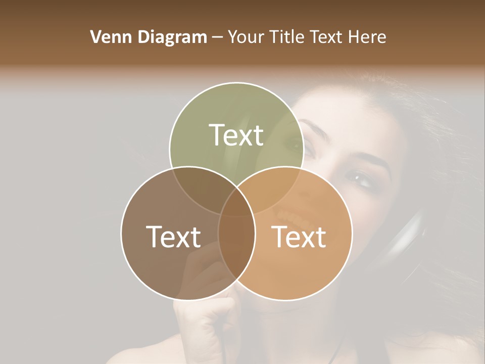 Audio Caucasian Headphone PowerPoint Template