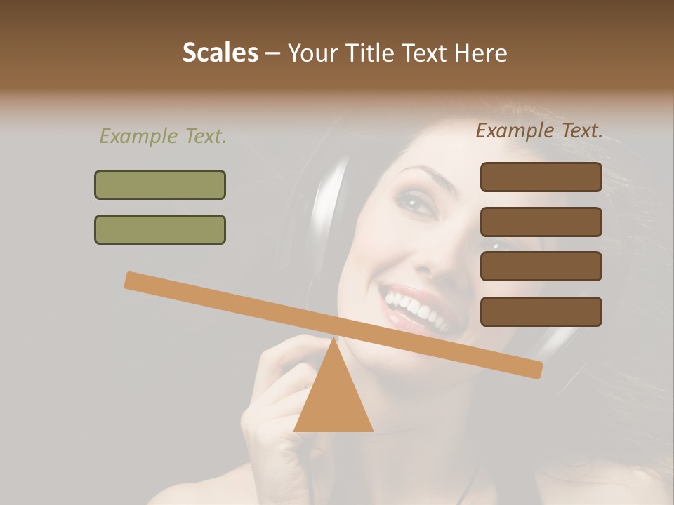 Audio Caucasian Headphone PowerPoint Template