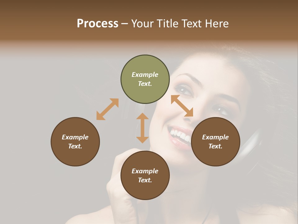 Audio Caucasian Headphone PowerPoint Template