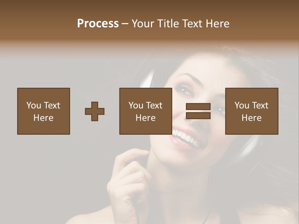 Audio Caucasian Headphone PowerPoint Template