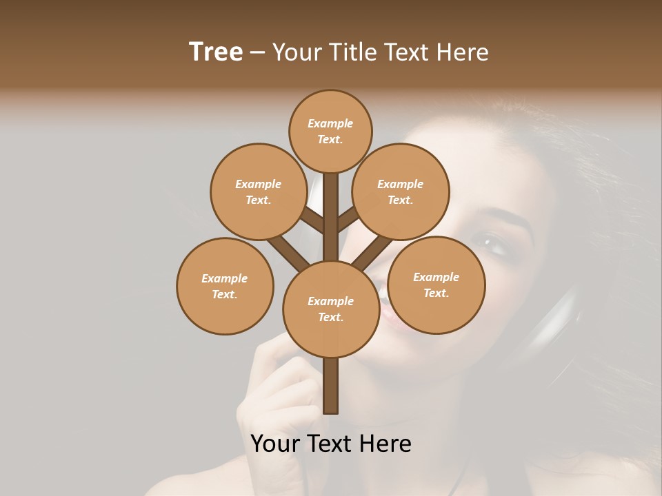 Audio Caucasian Headphone PowerPoint Template