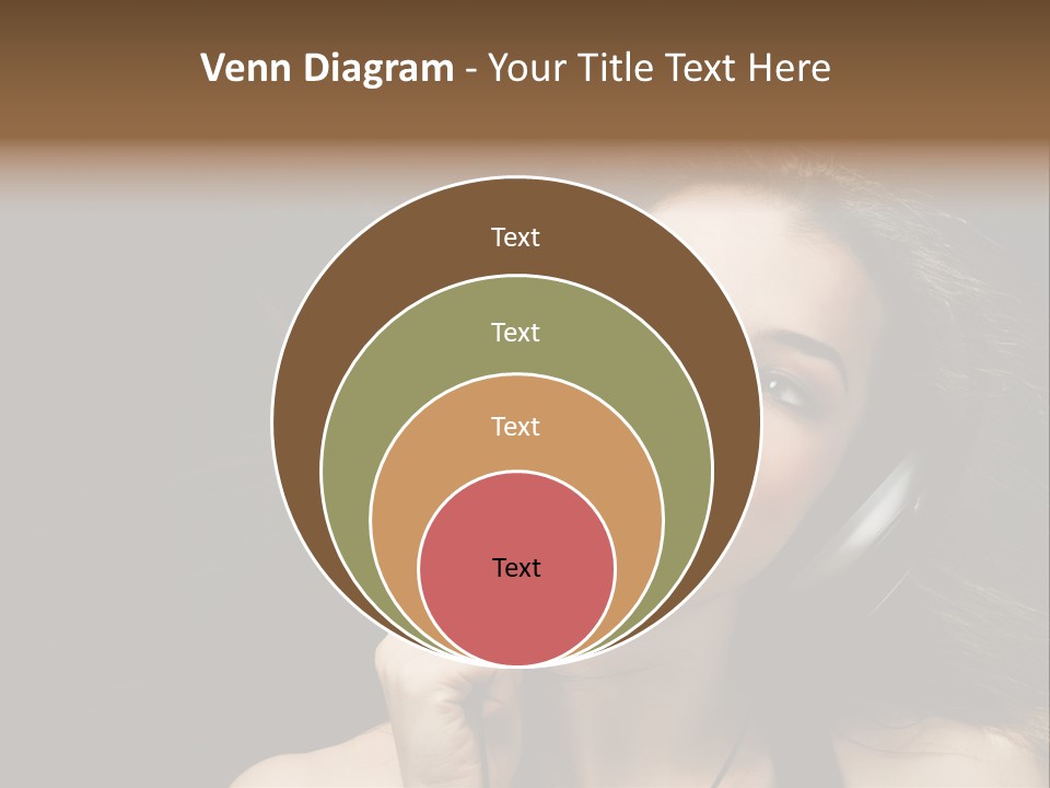 Audio Caucasian Headphone PowerPoint Template