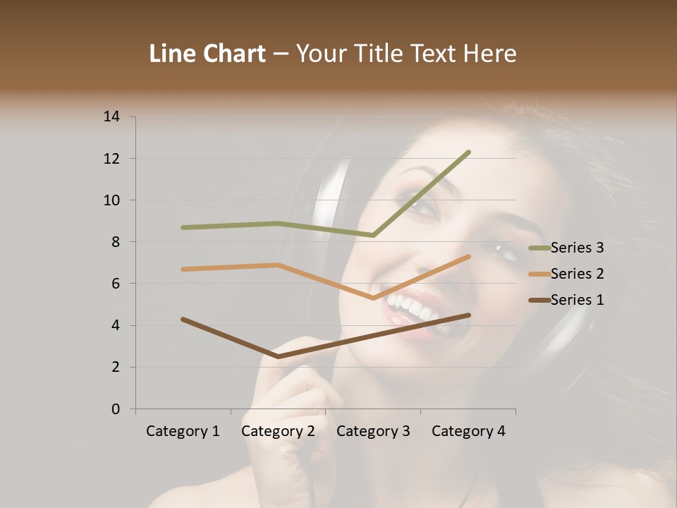 Audio Caucasian Headphone PowerPoint Template