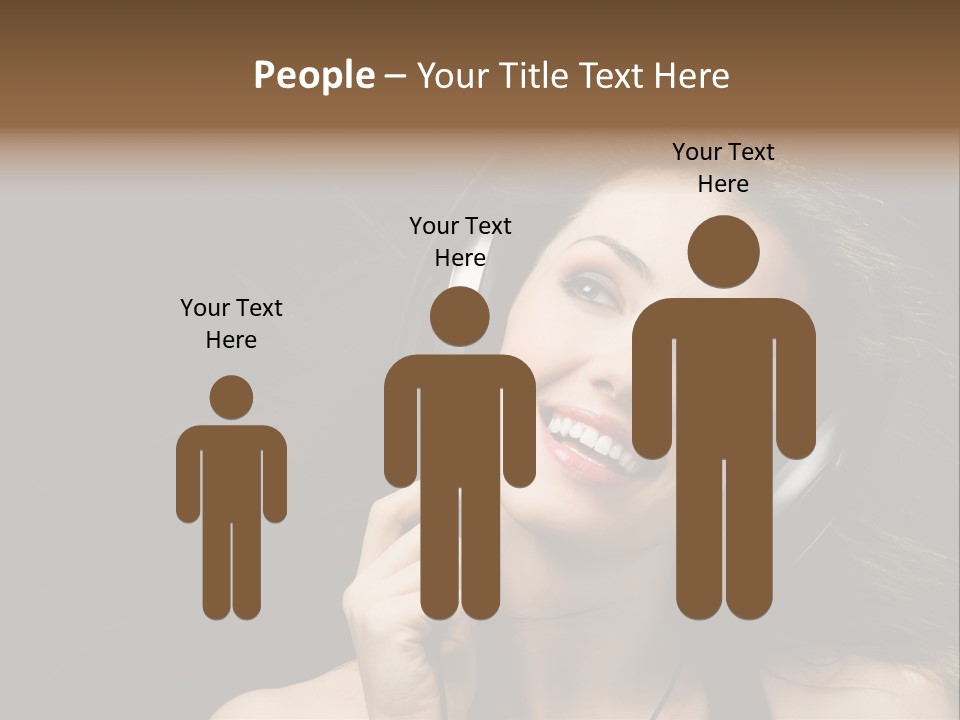 Audio Caucasian Headphone PowerPoint Template