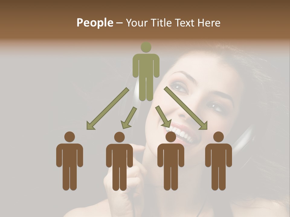 Audio Caucasian Headphone PowerPoint Template