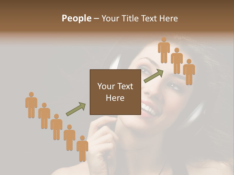 Audio Caucasian Headphone PowerPoint Template