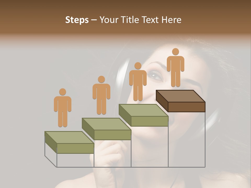 Audio Caucasian Headphone PowerPoint Template