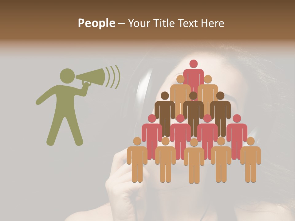 Audio Caucasian Headphone PowerPoint Template