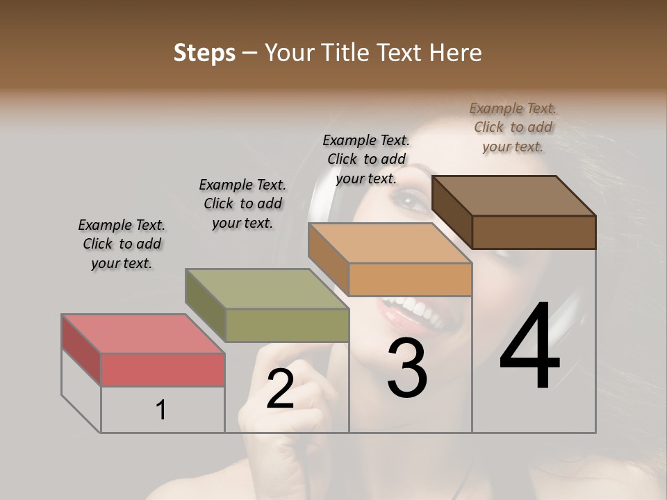 Audio Caucasian Headphone PowerPoint Template