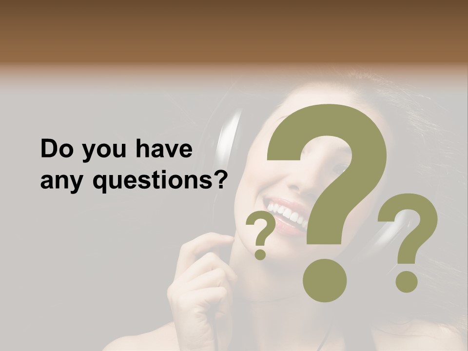 Audio Caucasian Headphone PowerPoint Template