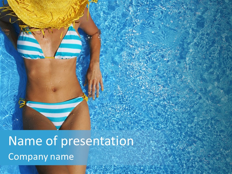 Straw Tanning Red PowerPoint Template