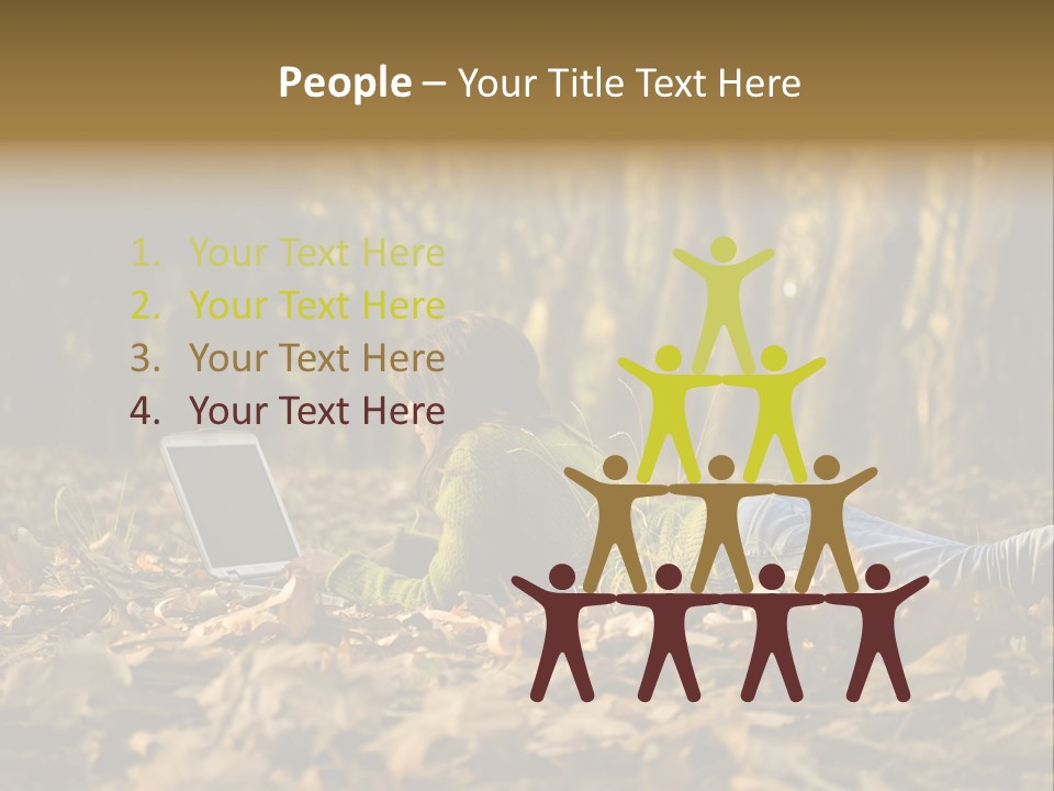 People Foliage Cute PowerPoint Template