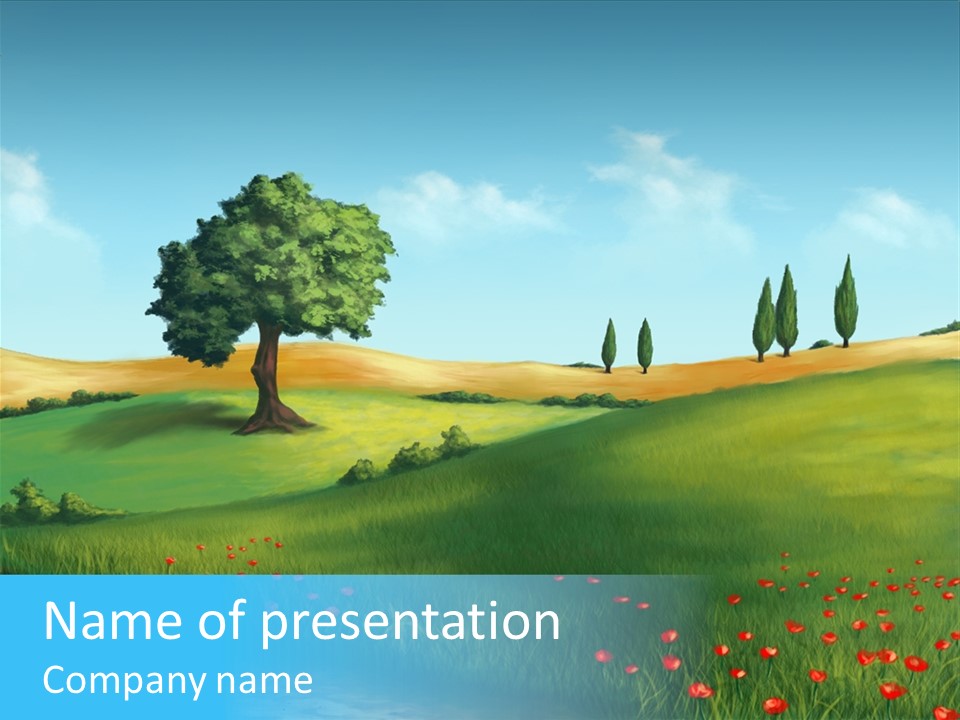 Cloud Illustration Scenic PowerPoint Template