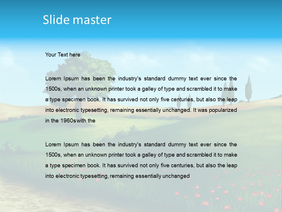 Cloud Illustration Scenic PowerPoint Template