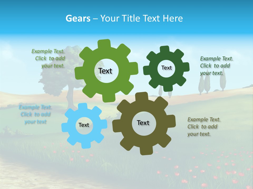 Cloud Illustration Scenic PowerPoint Template