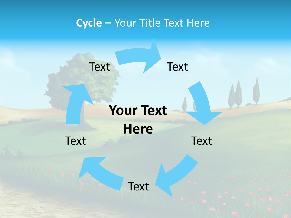 Cloud Illustration Scenic PowerPoint Template