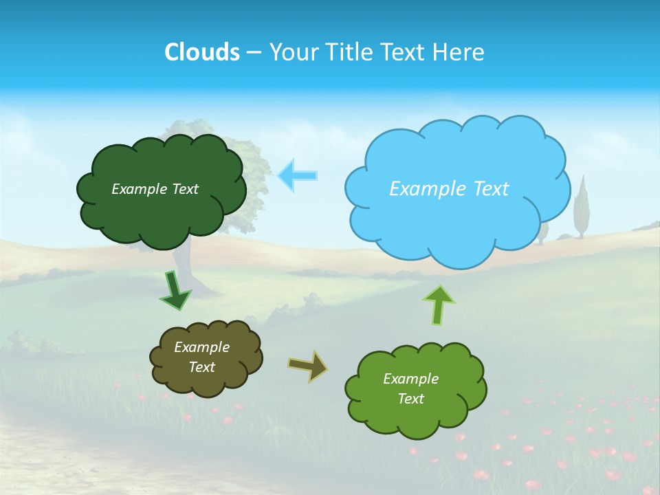 Cloud Illustration Scenic PowerPoint Template